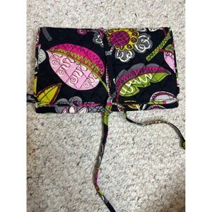 Vera Bradley Jewelry Case‎ Roll Black Floral Travel Organizer Cosmetic Bag